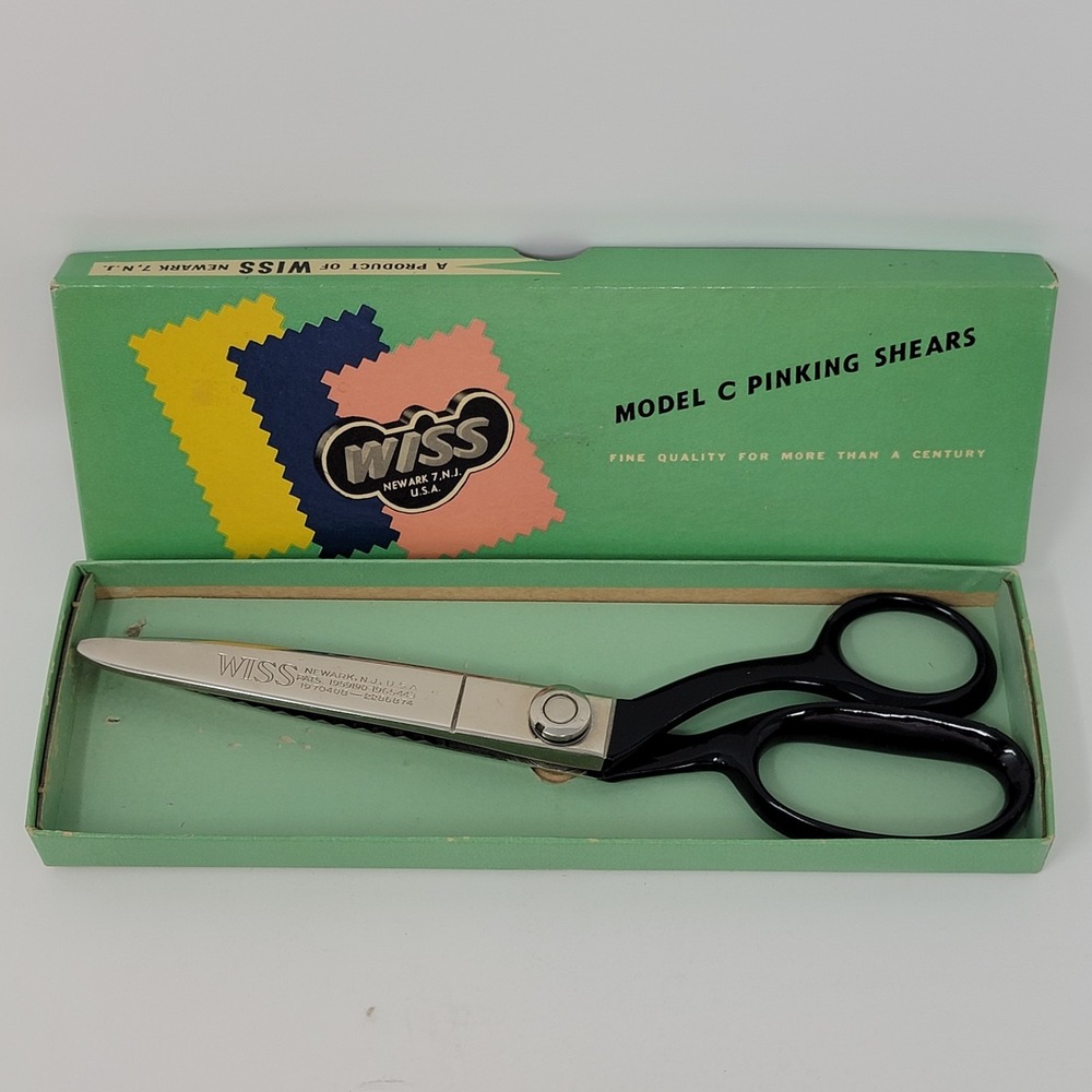 Vintage Wiss Pinking Shears Model CB9 + Original Box Sewing Scissors Dressmaking